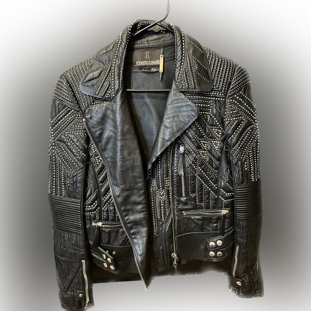 Roberto Cavalli Leather motorcycle jacket